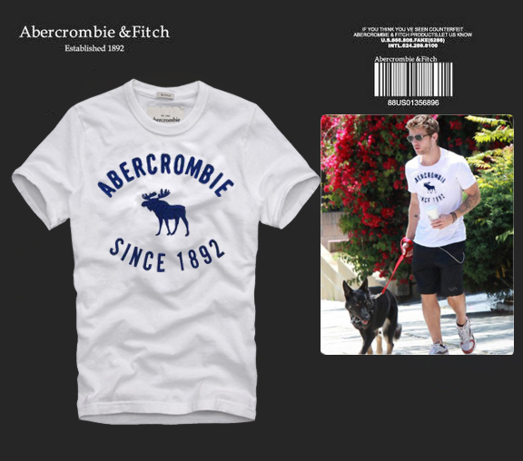 Abercrombie Fitch Hombres De Cuello Redondo Con Gente Fotos Corto Remera AF5649